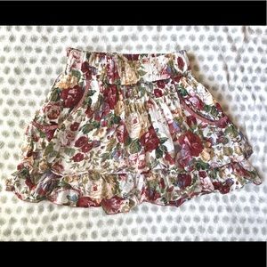 Floral mini skirt with pockets - medium